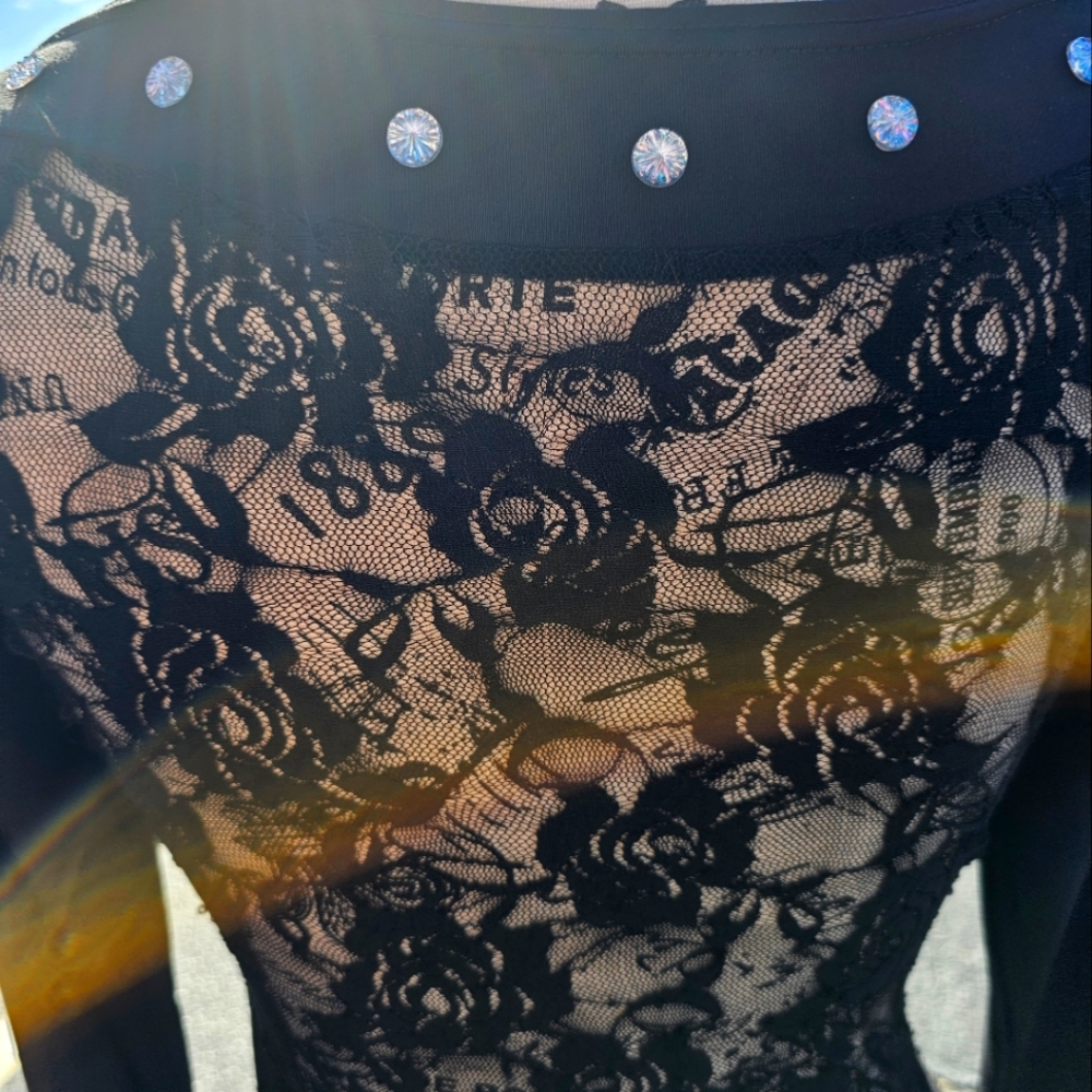 Black Lace-backed Argentine Tango Dress